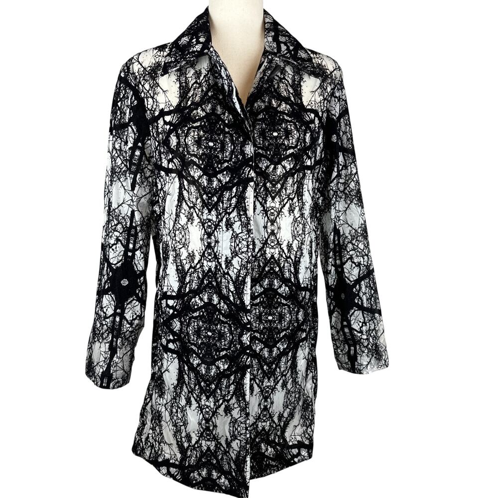 Mycra Pac One Womens Black Velvet Flocked Raincoat Size 0-P/US 6-8 Pockets